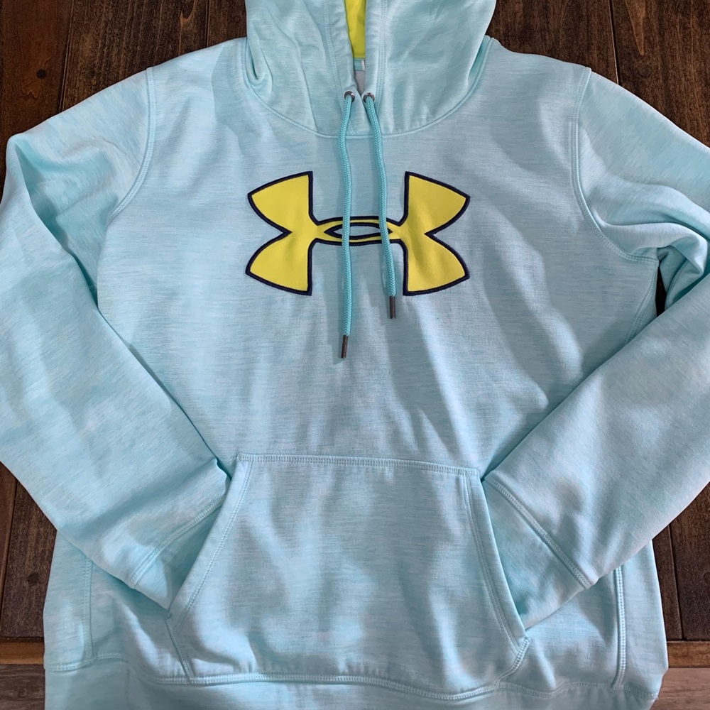 💙 Blue and Neon Yellow UNDER ARMOUR hoodie 💛